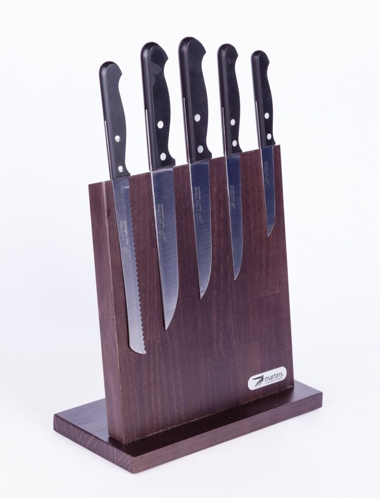 Vertical Support in Wood [Wenge color] with 5 knives – Phenolcraft